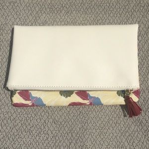 White/Floral Reversible Clutch - Rachel Pally
